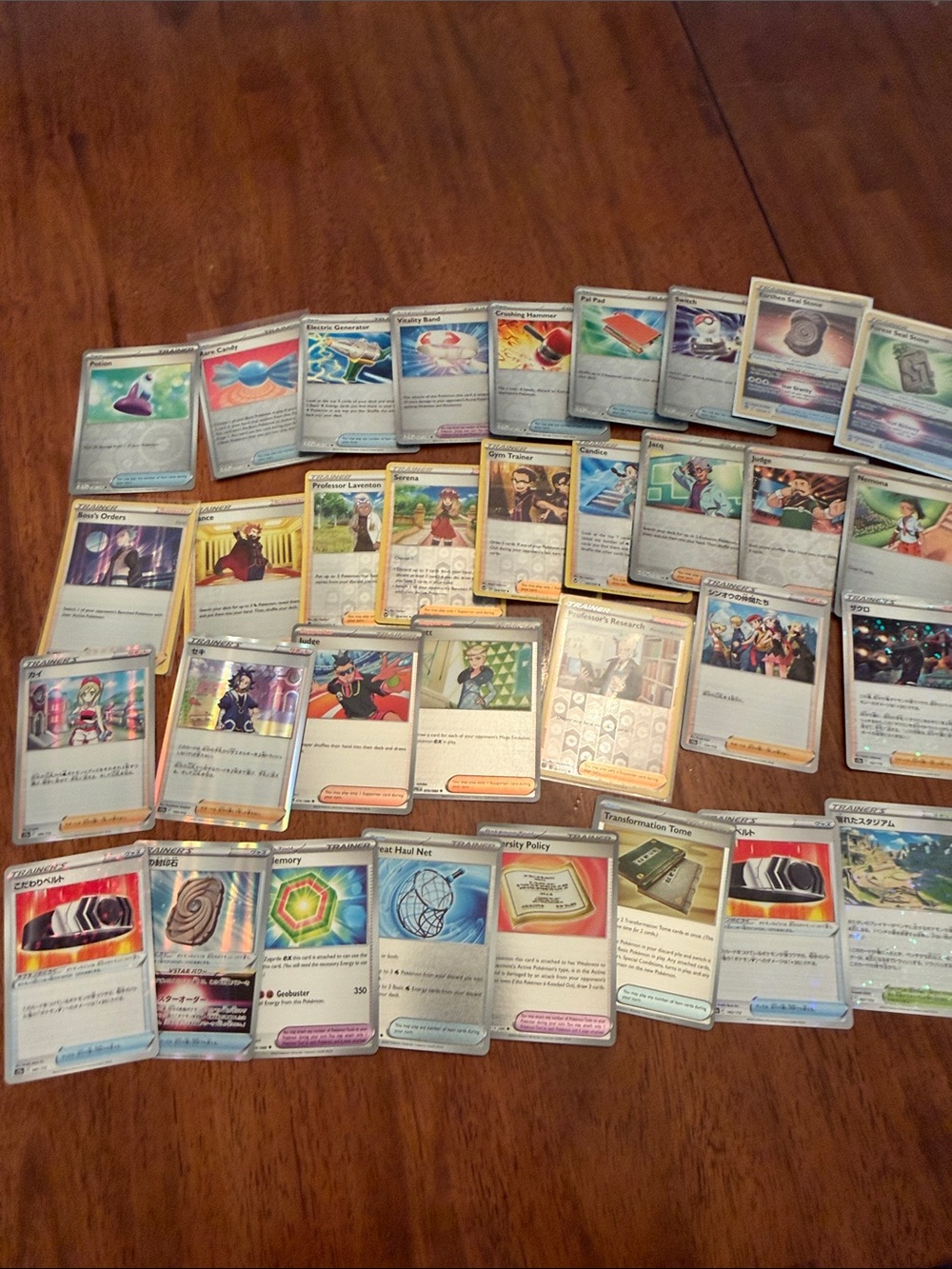 Pokémon TCG Trainer card lot holo reverse common excellent condition